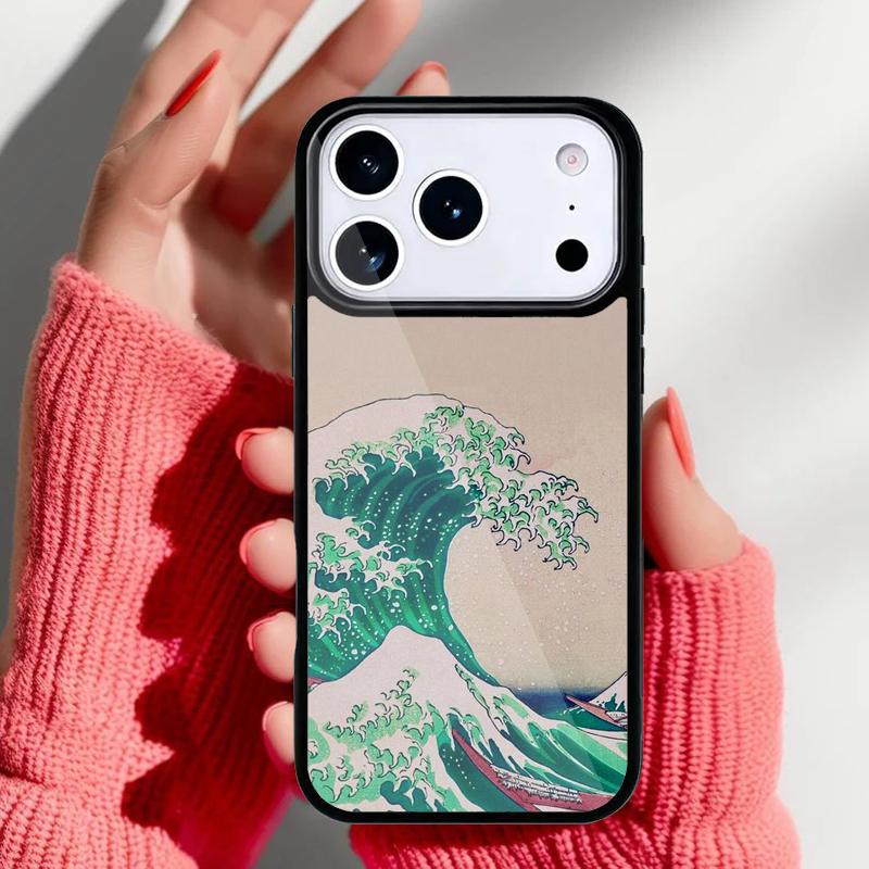 Cartoon Cute Stylish Waves Phone Case for iPhone 17 16 15 14 13 Pro Max Back Cover for 12 11 Pro Coque