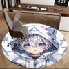 1pc Anime Design Round Carpet for Office Chair Mat, Non Slip Rug Home Decor, Living Room, Bedroom