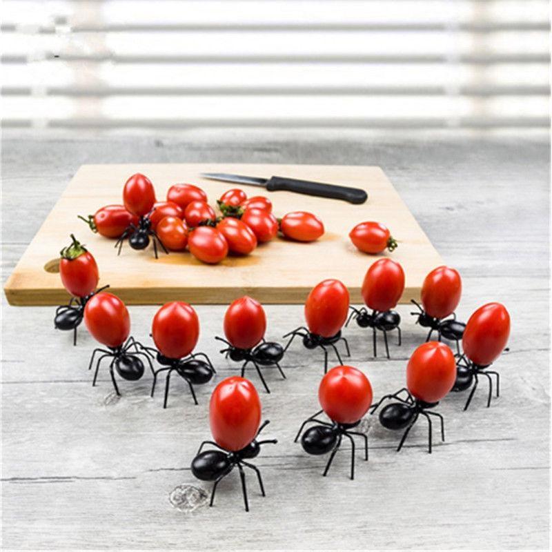 Halloween 12 Pcs Cute Mini Ant Fruit Fork Eco Friendly Plastic Easy Decoration Tableware