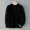 Men's Autumn/Winter Pure Wool Round Neck Thick Knit Sweater Pullover