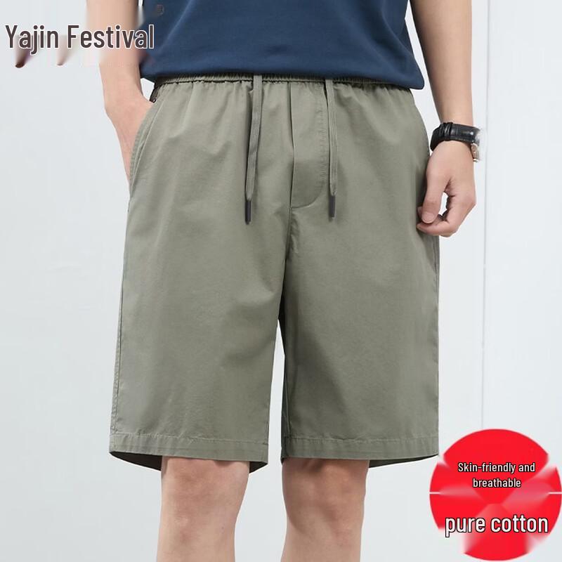 Men s Summer Lightweight Cotton Cargo Capri Pants 4XL