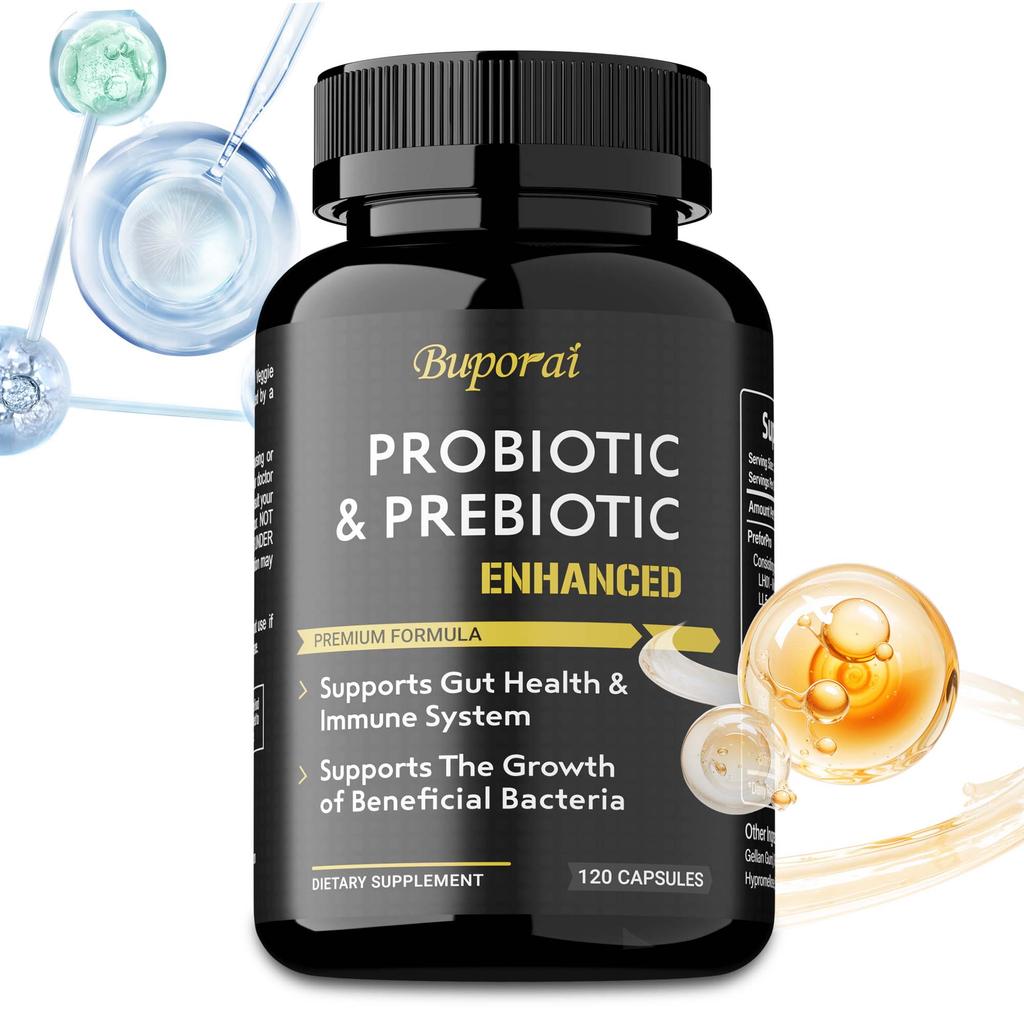 Compound Probiotic Capsules, Multi-strain Lactobacillus and Bifidobacteria, Prebiotics, Dietary Supplements, Suitable for Adults.