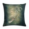Dandelion Linen Pillowcase Sofa Car Waist Cushion Cover Home Soft Room Gift Printed On One Side 45*45Cm