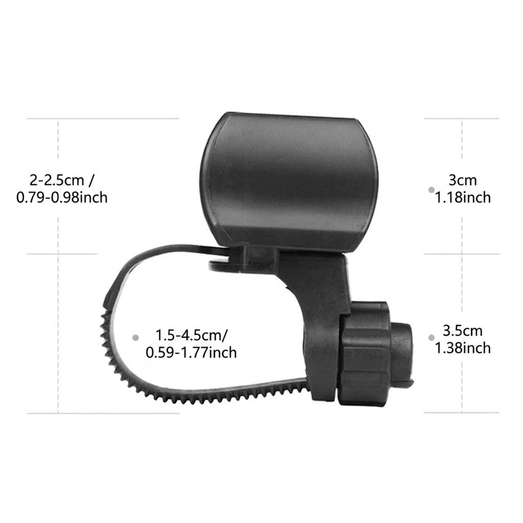 360 Degree Rotatable Bike Light Holder ABS Material Handlebar Mount For 1.5-4.5cm Diameter