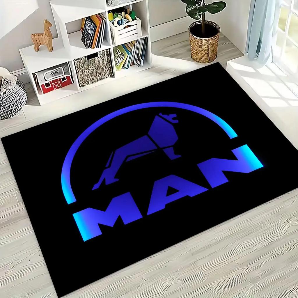 3D Man Truck Logo Motorcycle Carpet Rug for Bedroom Living Room Sofa Home Doormat Decor,Large Kids Play Non-slip Floor Mat