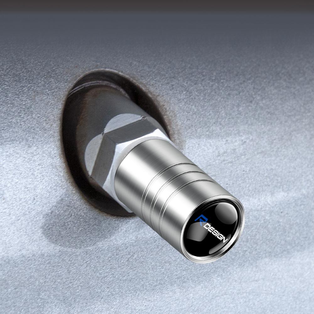 4PCS Car Wheel Tire Valve Stem Caps Covers For VOLVO RDESIGN AWD S40 S60 S90 XC40 XC60 XC90 V50 V40 V60 T6 AWD S60 Auto Styling