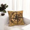 Destinations Compass Rose And World Pillowcase Printed Fabric Cushion Cover Decoration Throw Pillow Case Cover Home Square