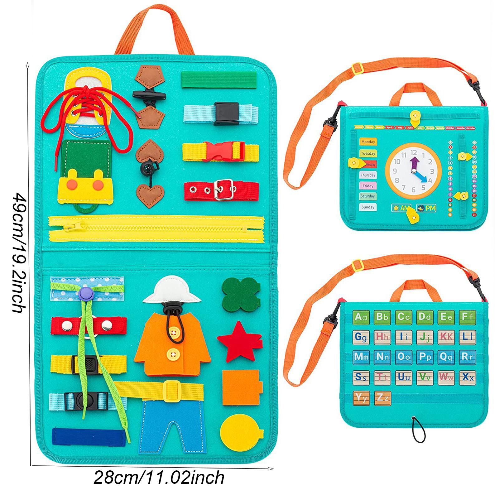 

Toddler Montessori Busy Board Activities Education Toys Basic Dress Motor Skills Baby Travel Learning Toys For Christmas Gift зелёный