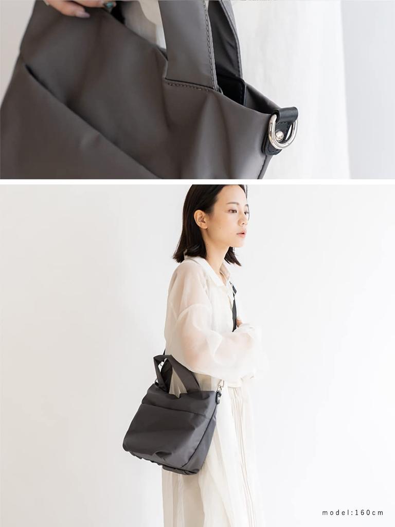 VITAFELICE Women's Nylon 2-Way Balloon Tote Bag (vnsb-725z, Gray)