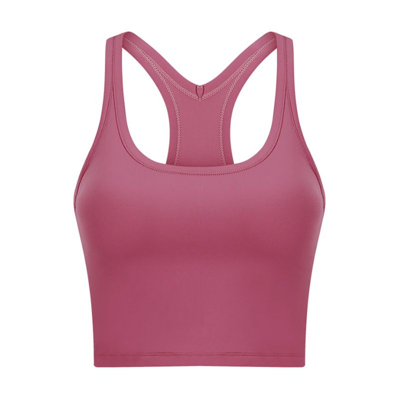 Original I-Shaped Yoga Vest Female with Chest Pad Beauty Back Exercise Underwear Female Bubble Wrap Running Fitness Bra Can Be Outwear