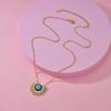 Luxury Non Tarnish Stainless Steel 14k Gold Fashion Light Luxury Sunflower Turquoise Pendant Necklace Women Spot