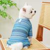 Breathable Hollow-Out 4-Legged Dog Jumpsuit for Small Dogs - Colorful Striped Puppy Clothing (2 Colors)