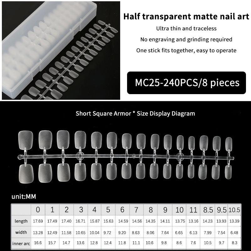 240 Stück Vollabdeckung Press-On-Nagelspitzen Stiletto Mandel Quadratisch Sarg Französisch Falsch Fake Soak-Off Gel-Nagelverlängerungsspitzen Kapsel