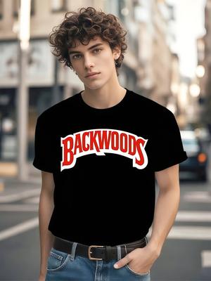 BACKWOODS Streetwear T-shirt - Black with Red Lettering