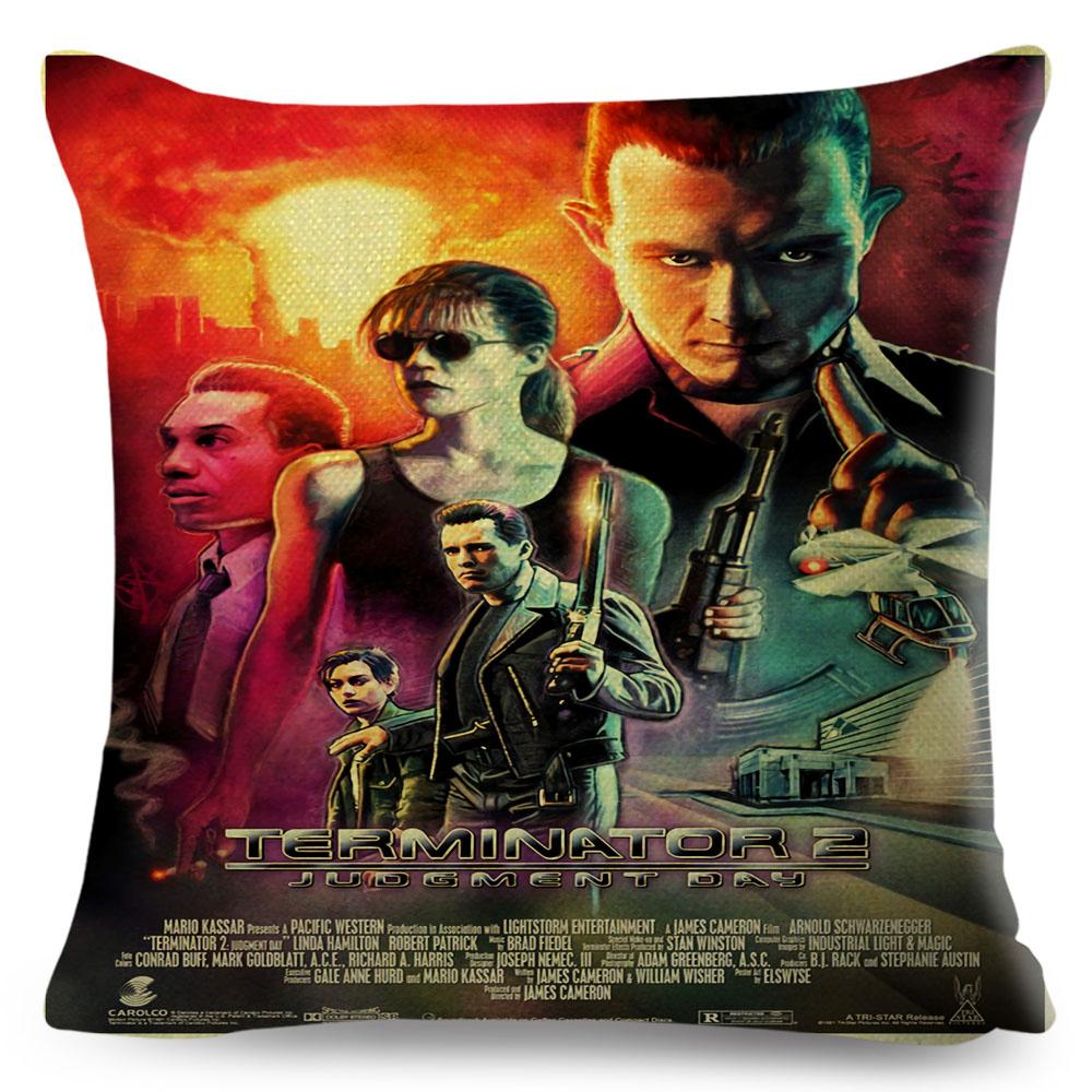 The Terminator T Cushion Cover Decor Classic Movie Robot Warrior Pillowcase Polyester Pillow Case for Sofa Home Car Xcm