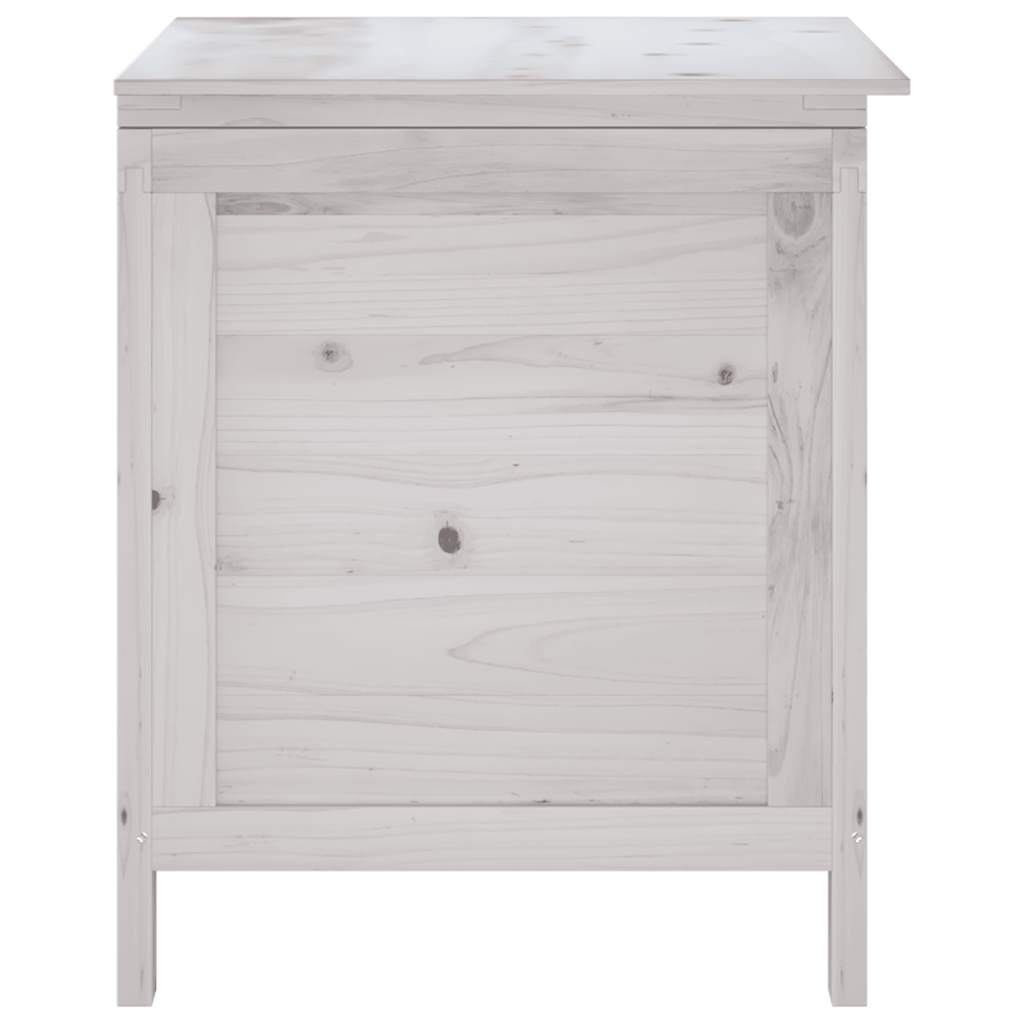 Vidaxl Skrzynia Ogrodowa, Biała, 50X49X56,5 Cm, Lite Drewno Jodłowe