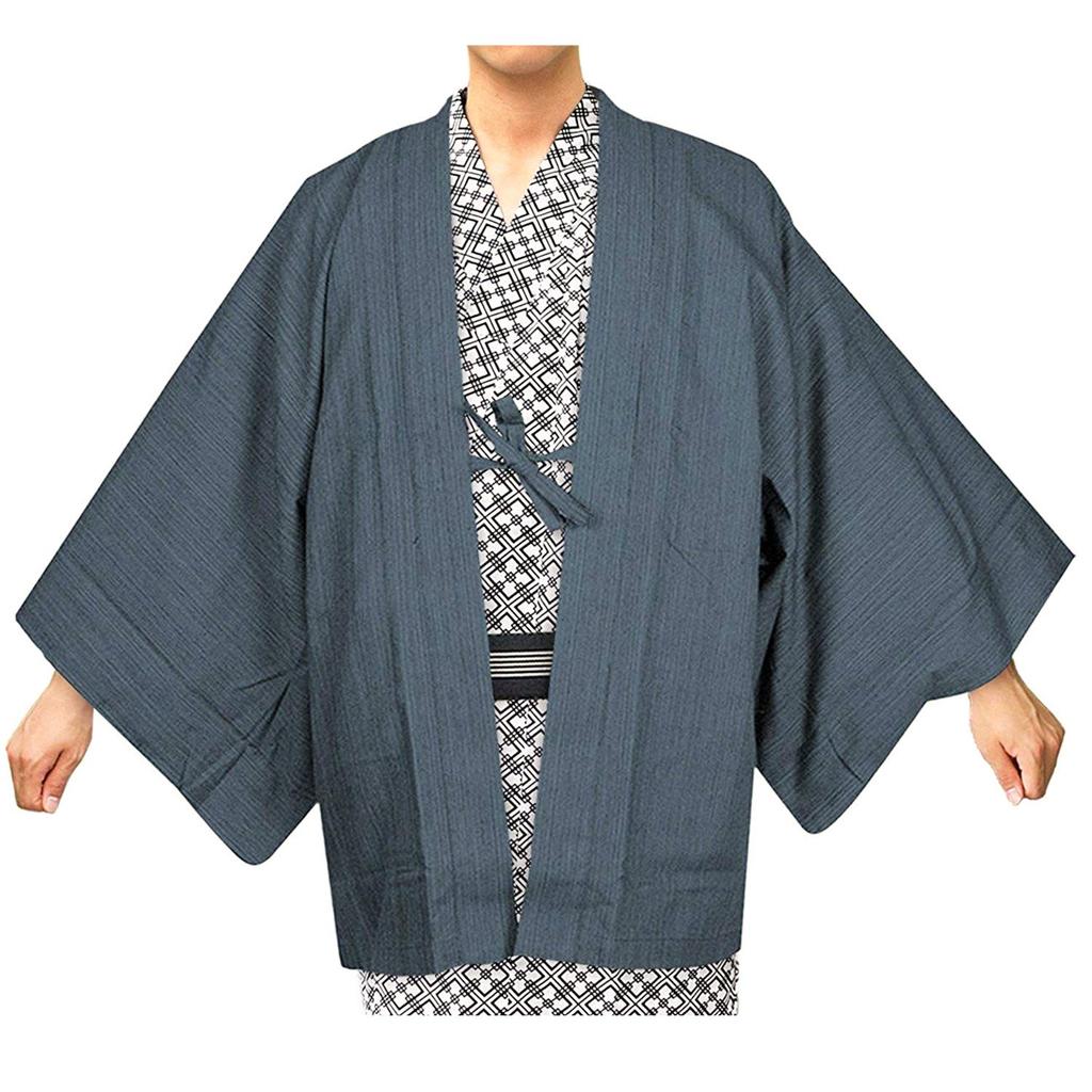 Inn Haori Single Item [KYOETSU] Men's (L, Blue)