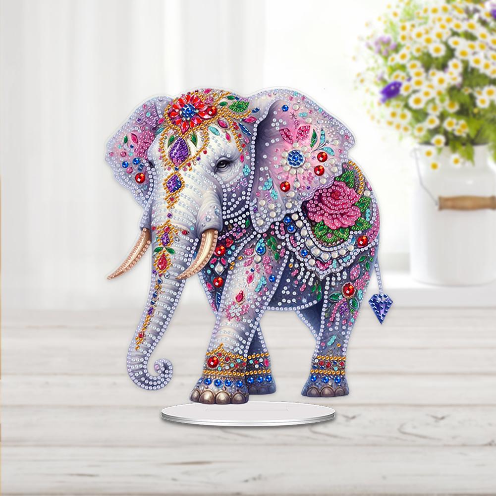 Acrylic Special Shaped Colorful Animals Diamond Painting Desktop Ornaments Kit Diamond Painting Desktop Decorations for Beginner