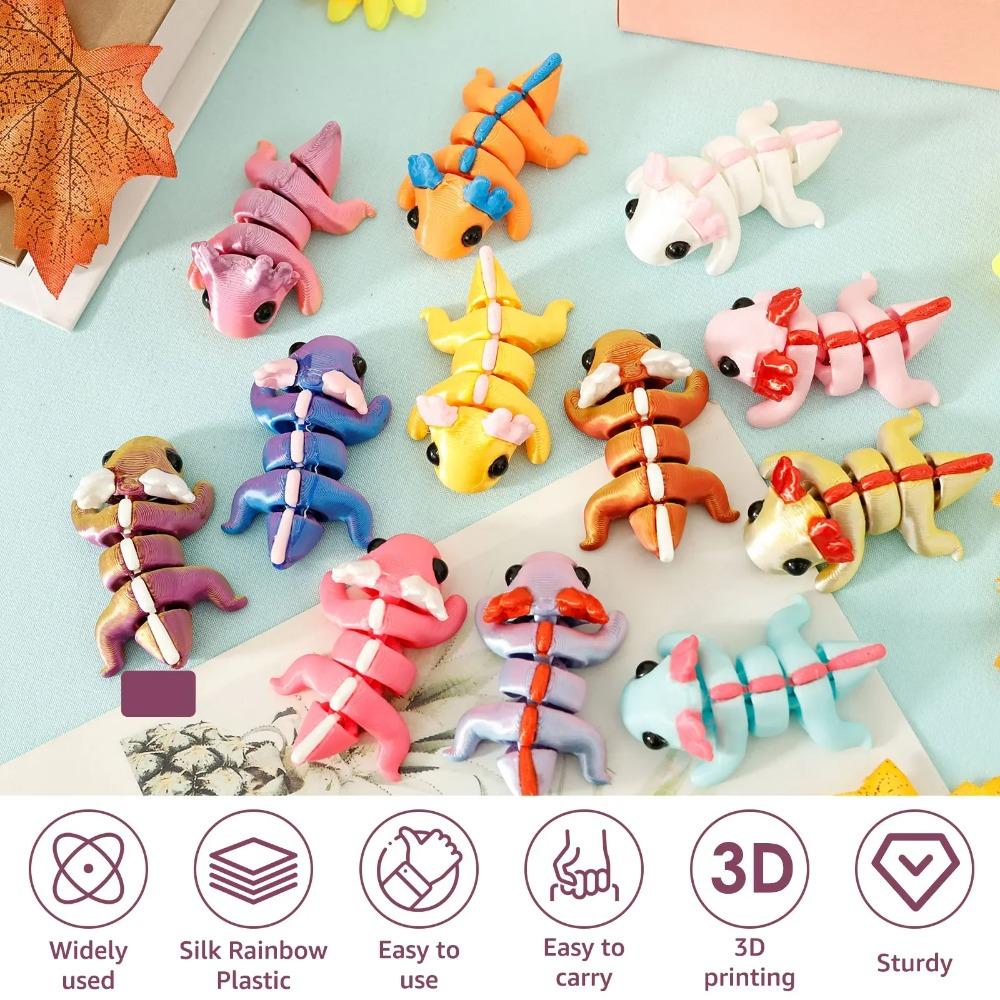 24/48ks 3D tištěné simulační hračky Axolotl figurka ohebný kloub mini senzorická axolotlí hračka zábavná 3D tištěná zvířecí hračka dekorace do domácnosti