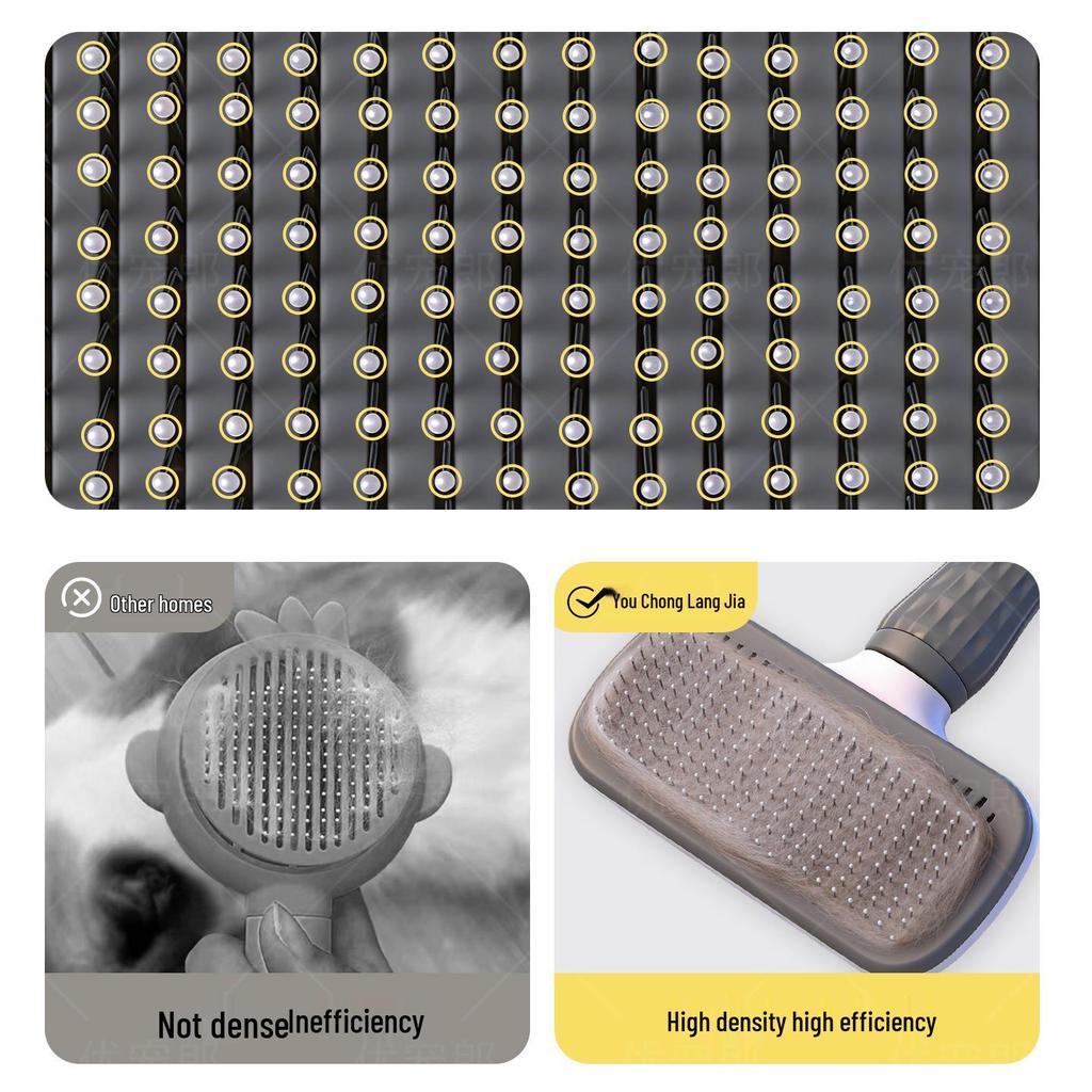 Pet Grooming Comb: Detangling Brush for Dogs and Cats, Removes Loose Hair.