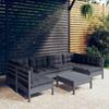 Day and Night - Day and Night Garden Furniture 7 Pieces and Cushions Gray Solid Pine Wood