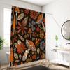 1 piece of 180x180cm orange mushroom digital printing shower curtain partition, bathroom waterproof and mold resistant