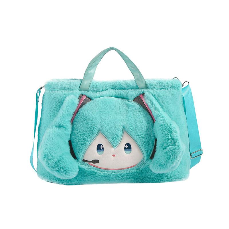 

Плюшевая сумка через плечо Hatsune Miku для девочек, мультяшная, с регулируемым ремешком