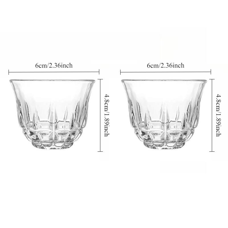 

2pcs Creative Transparent Cup Heat-resistant Glass Tea Set Kung Fu Glass Tea Cup Office Reception Tea Set Household Accessories 2pcs