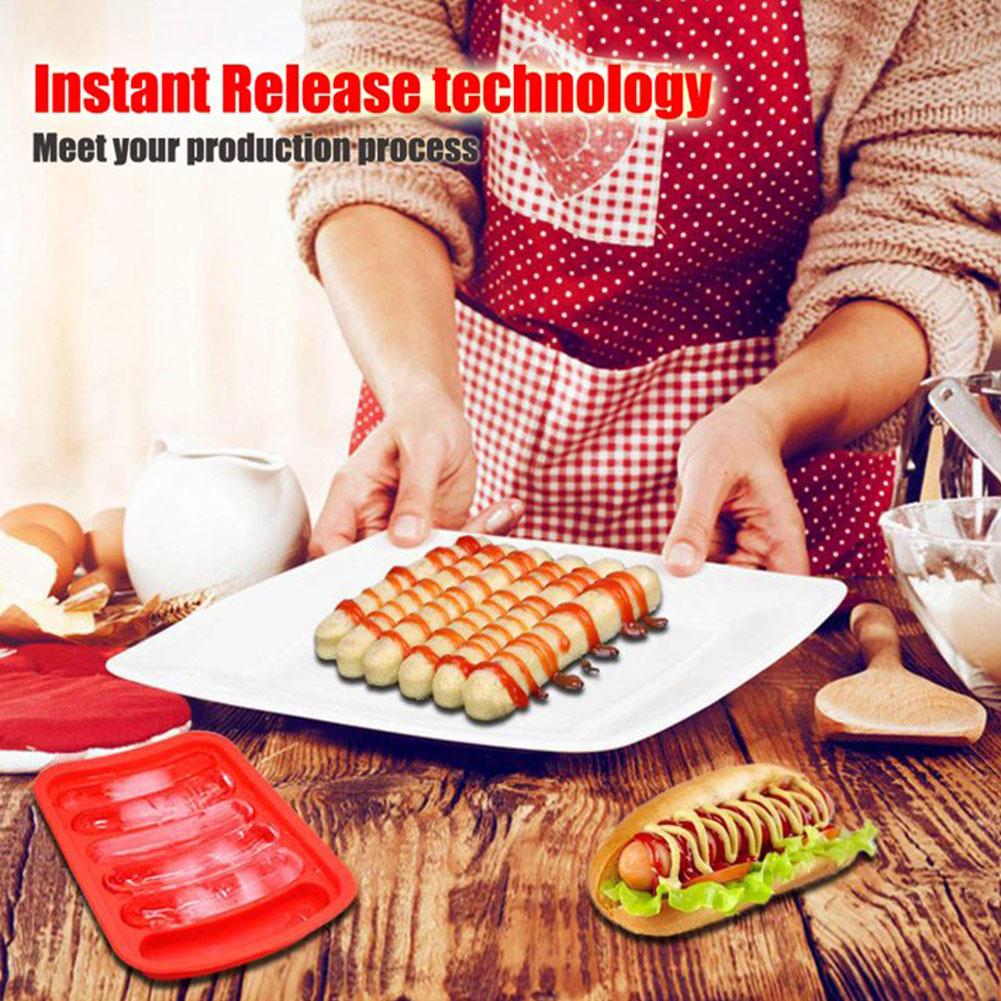 Household Silicone Sausage Mold Easy to Demold for Hot Dog Ham Sausage Grilled Sausage Baking Tool Complementary Food Mold