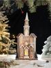 European Retro Solid Wood Luminous Christmas Snow Cabin Ornament