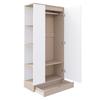 Wardrobe 70*40*170cm, Single-Door Design, with Shelves and Drawers, Natural Wood Color + White (Old SKU: LDB00308AAN)