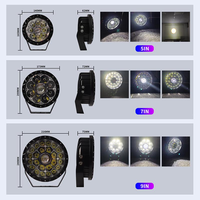 Bil Höga broar Sökljus Spotlight LED-lampor för långdistans 4x4 körning Led Off Road översvämningsstrålar Bil Lastbil ATV SUV 10-30V