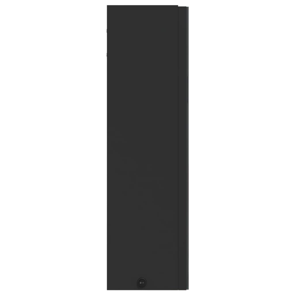 LED Lighted Mirror Cabinet Black 60 X 13 X 52 Cm