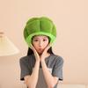 Green Brokkoli Headgear Plush Brokkoli Hat Novel Funny Brokkoli Caps Photography Props Halloween Party Cosplay Costume