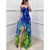 Women's New Party Mesh Tube Top Dress Casual Print