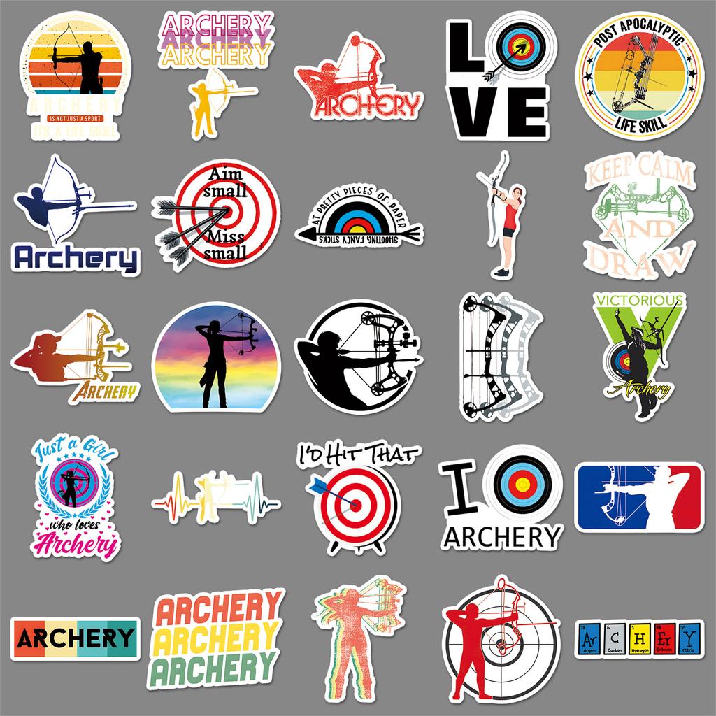 50 Neue Bogensport Graffiti Aufkleber Personalisierte Sport Dekorative Wasserbecher Computer Skateboard Schreibwaren Aufkleber