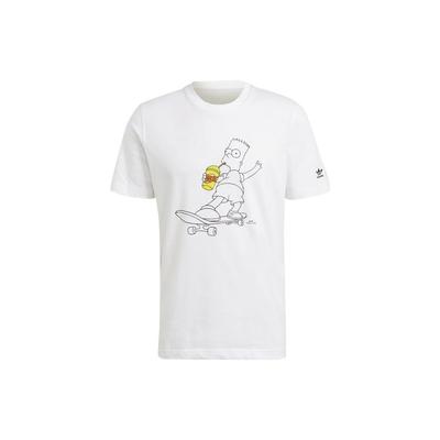 adidas Originals Trefoil X The Simpsons Cartoon Print Crew Neck Short Sleeve T-Shirt Men Tops White HA5811