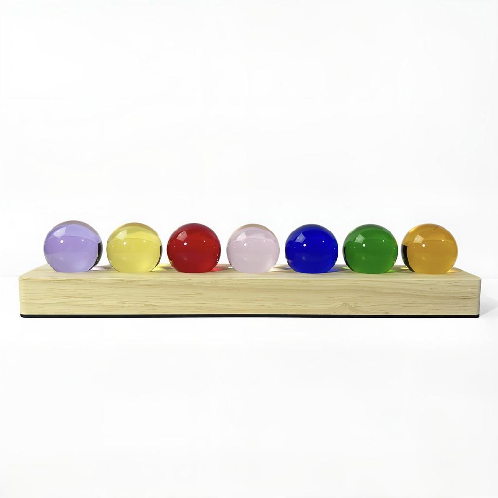 Seven-Color Crystal Glass Ice Crack Ball Fountain Decor