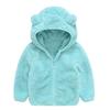 Kids Pure Color Teddy Fur Jackets Children Bear Ear Hoodies Coats Boys Girls Winter Warm Outerwear