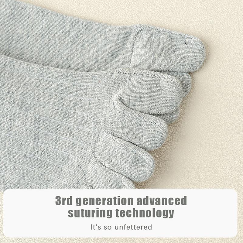 Men Toe Socks Long Cotton Simple Business Stockings Breathable 5 Finger Socks Calf For 4 Seasons