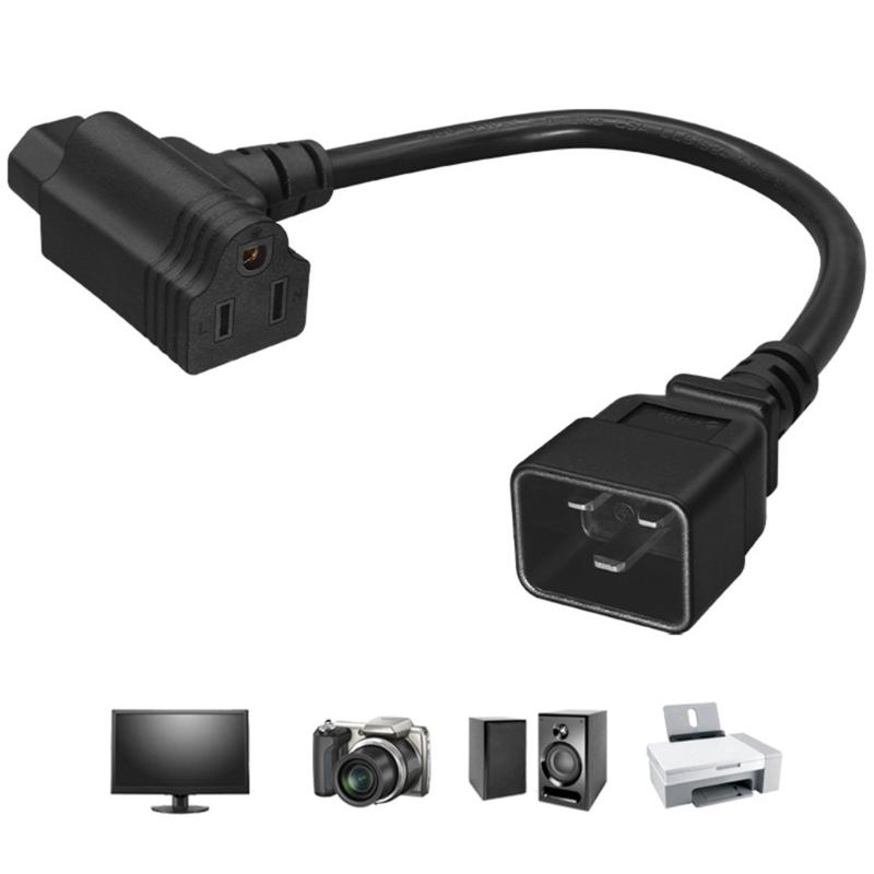 Y Split Power Cord C20 to C13 & NEMA 5-15R 14AWG Strong Cable Power Splitters Cord for Office Homes Electronics