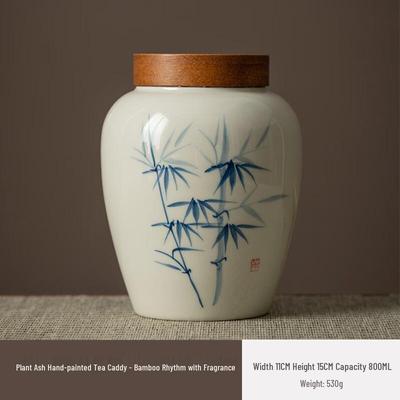 Hand-Painted Sealed Ceramic Tea Caddy