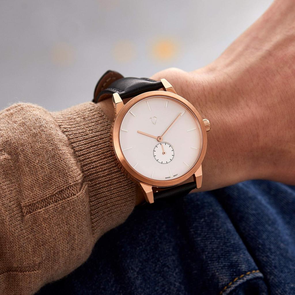 SURVAN WatchDesigner Swiss Quartz Sapphire Genuine Leather Water Resistance Men's Watch, Top-Level Construction, Movement, Mirror, Strap, 50-M