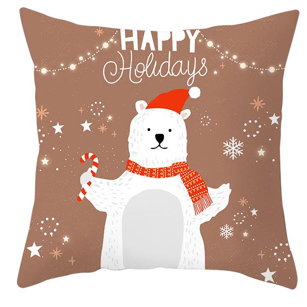 New Christmas Snowman Pillowcase Christmas Illustration Home Cushion Cover