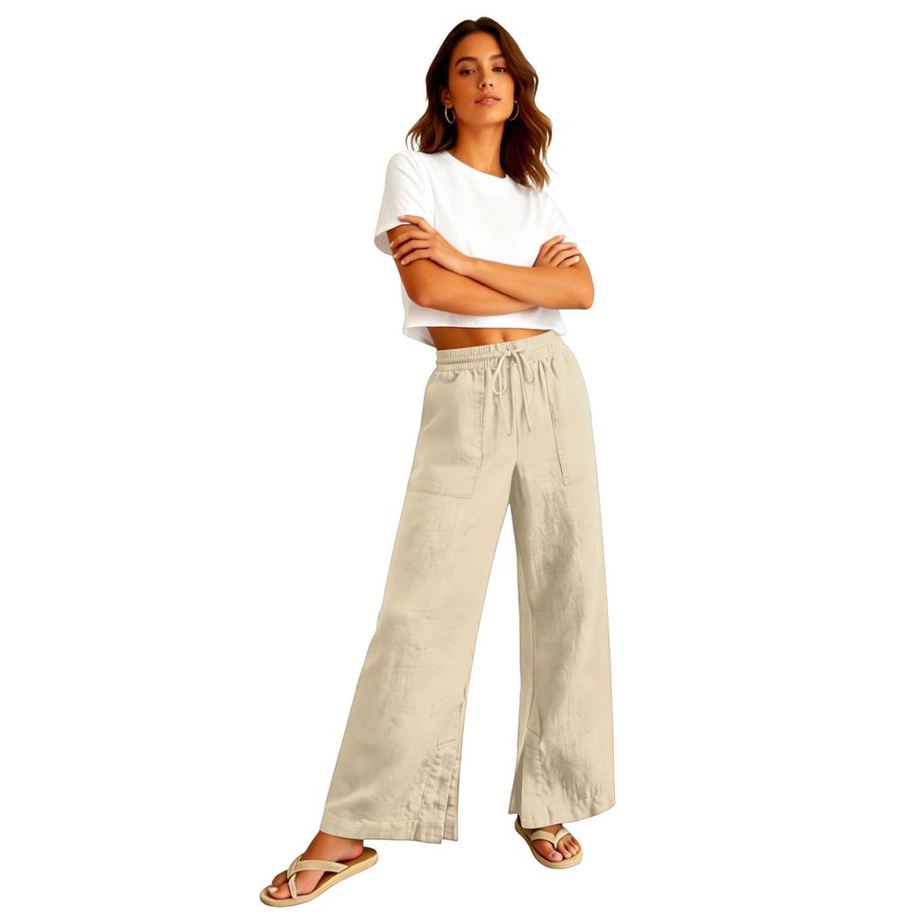 Women'S Sports Fitness Pants Casual Loose Elastic Jogging Pants Straight Wide Leg Pants Casual Pants Yoga Pants