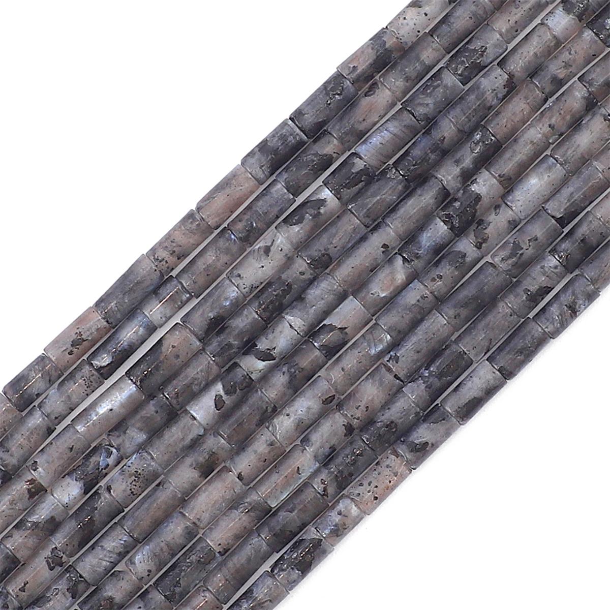 

38 см мини-трубка из натурального камня в форме агата, кварца, аметиста, бусины для DIY, модные ювелирные аксессуары, 15 дюймов/нитка Black Spectrolite