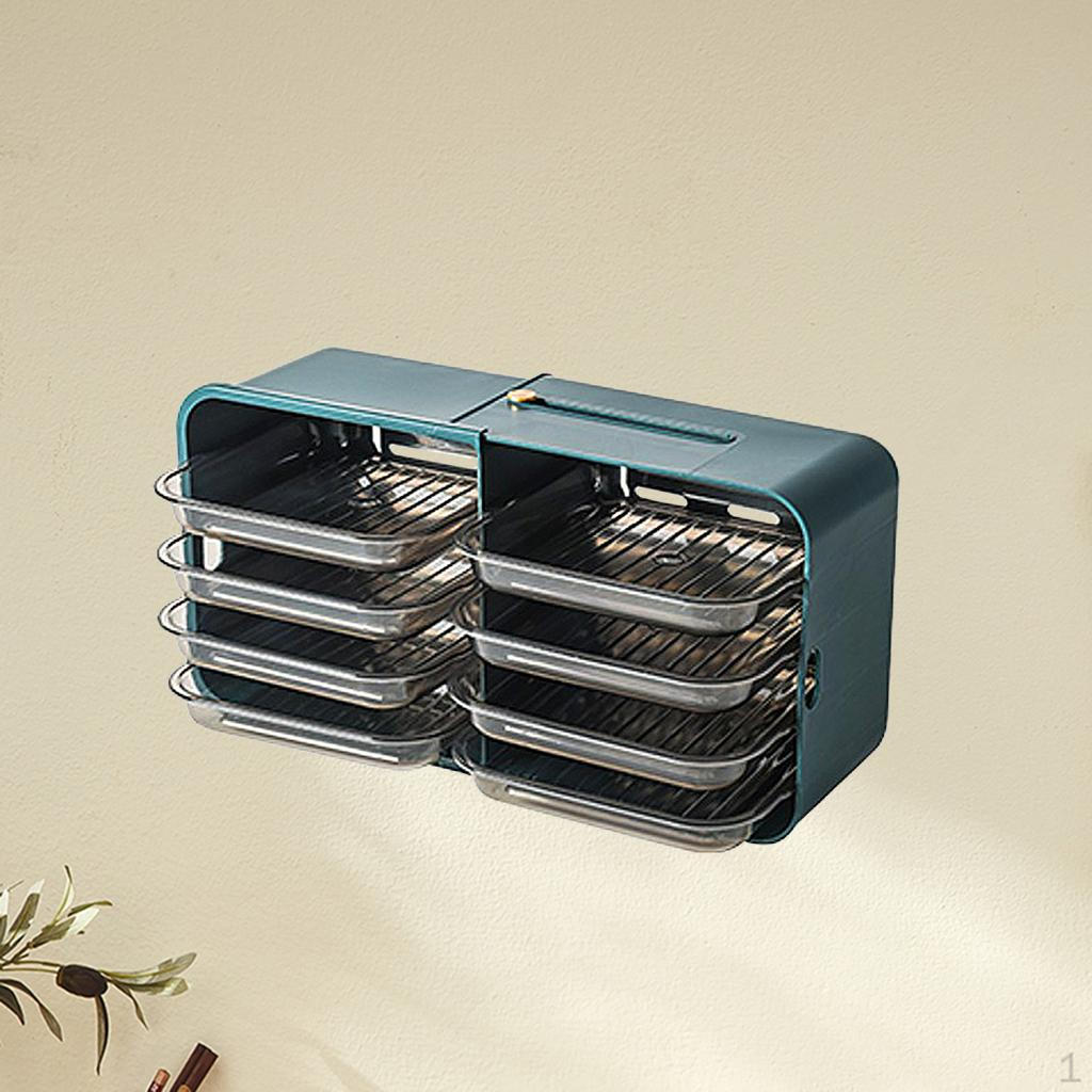 Portable Preparation Tray Extendable Multi-layer Household Food Preservation Rack синий