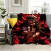 Black Clover Flannel Blanket Warm Soft Halloween Christmas Couch Warm Cozy Decorative Decor Gift for All Season