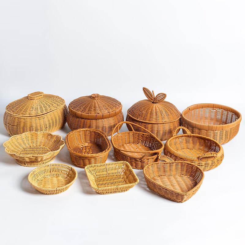 Handgeflochtene Aufbewahrungskörbe aus Rattan für Obst und Snacks