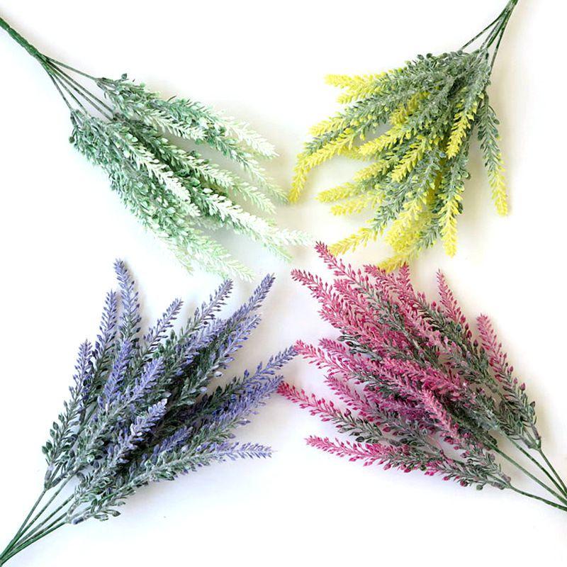 Stunning Lavender Plastic Bouquet With Realistic Appearance For Home Decor
